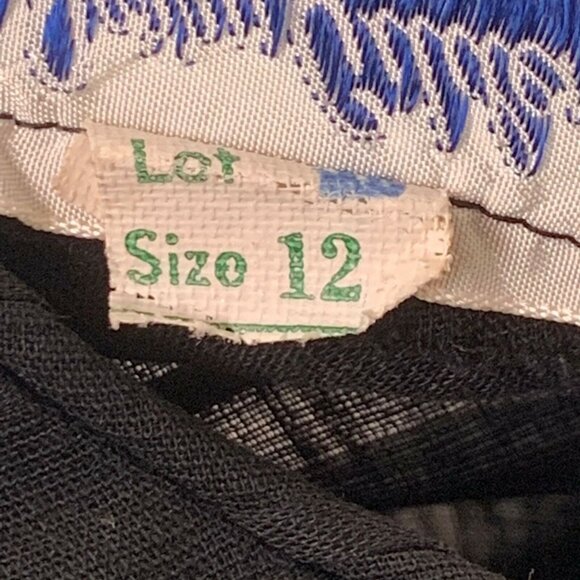 1950s Jerry Gilden Wiggle Dress Black Pleated Sleeveless Sz 4 Thin Linen Cotton? - Picture 16 of 16